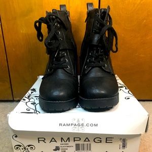 Rampage Faux Leather Lug Heel Boots